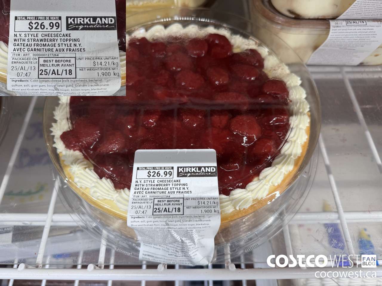 1277264 NY STYLE CHEESECAKE WITH STRAWBERRY TOPPING $26.99