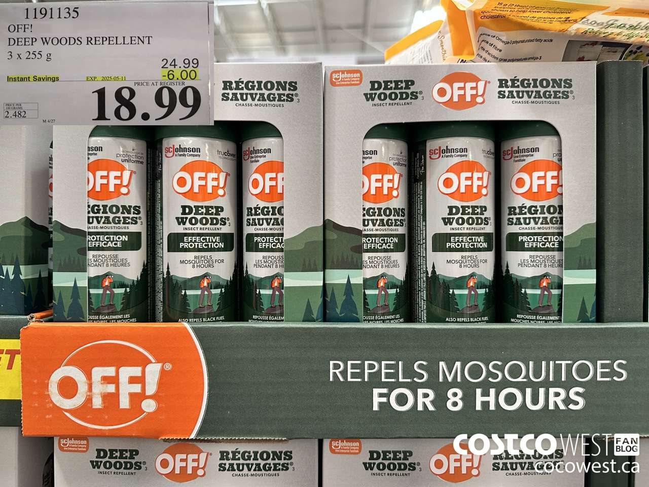 1191135 OFF! DEEP WOODS INSECT REPELLENT 3 x 255 g ($6.00 INSTANT SAVINGS EXPIRES ON 2025-05-11) $18.99