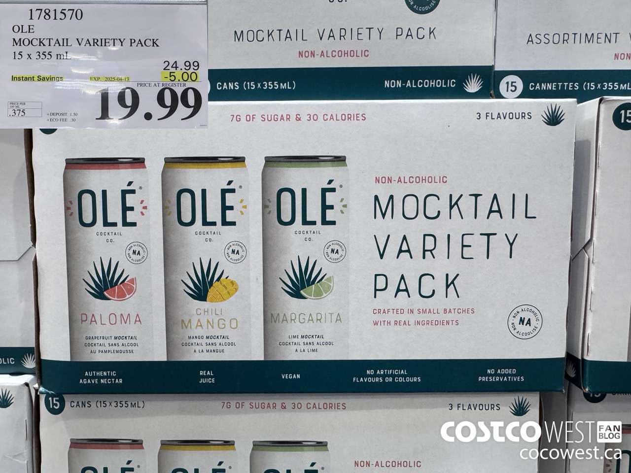 1781570 OLE MOCKTAIL VARIETY PACK 15 X 355 ML ($5.00 INSTANT SAVINGS EXPIRES ON 2025-04-13) $19.99