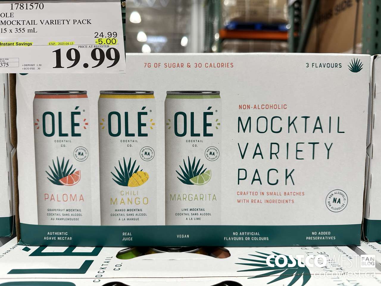 1781570 OLE MOCKTAIL VARIETY PACK 15 X 355 ML ($5.00 INSTANT SAVINGS EXPIRES ON 2025-04-13) $19.99
