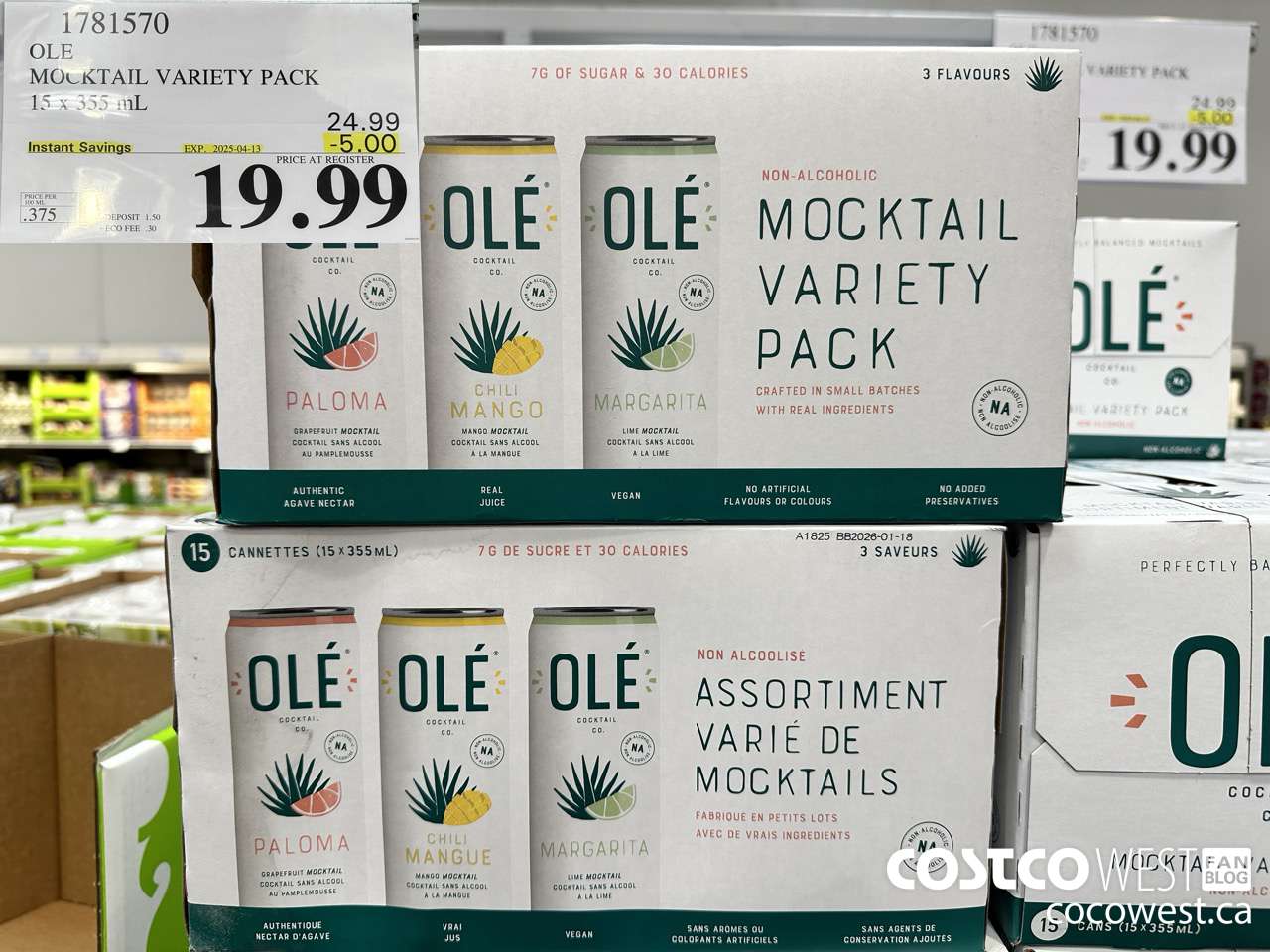 1781570 OLE MOCKTAIL VARIETY PACK 15 X 355 ML ($5.00 INSTANT SAVINGS EXPIRES ON 2025-04-13) $19.99