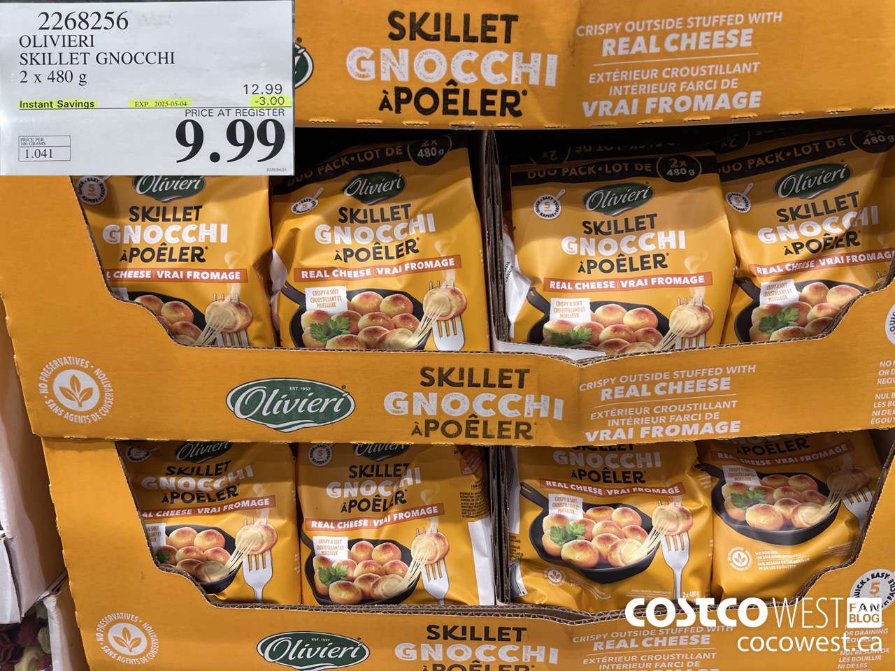 2268256 OLIVIERI SKILLET GNOCCHI 2 X 480G ($3.00 INSTANT SAVINGS EXPIRES ON 2025-05-04) $9.99