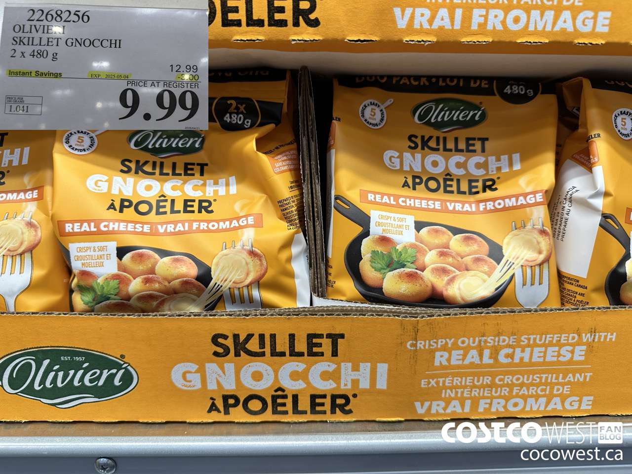 2268256 OLIVIERI SKILLET GNOCCHI 2 X 480G ($3.00 INSTANT SAVINGS EXPIRES ON 2025-05-04) $9.99