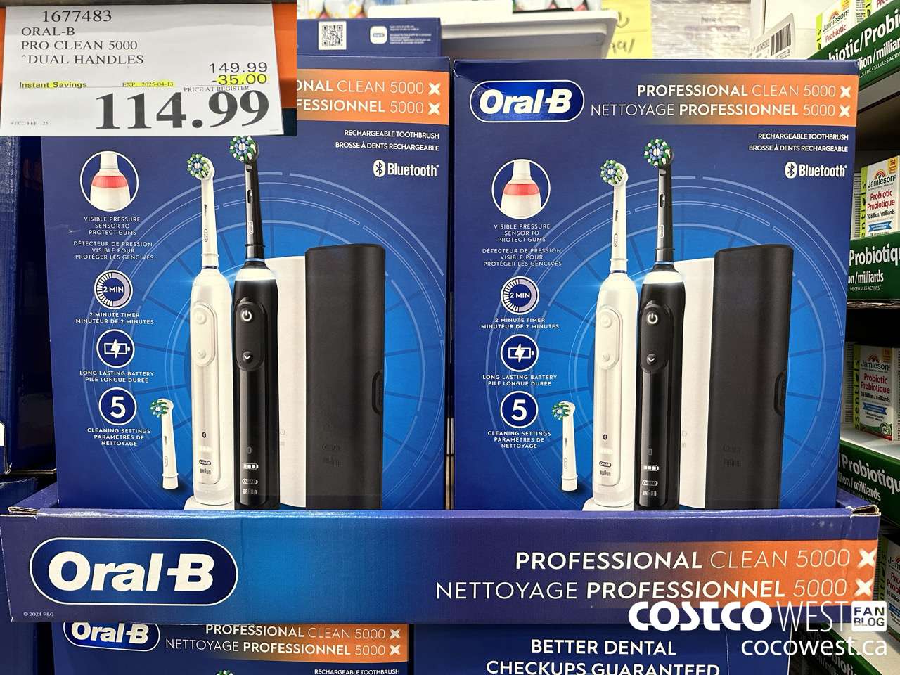 1677483 ORAL-B PRO CLEAN 5000 DUAL HANDLES ($35.00 INSTANT SAVINGS EXPIRES ON 2025-04-13) $114.99