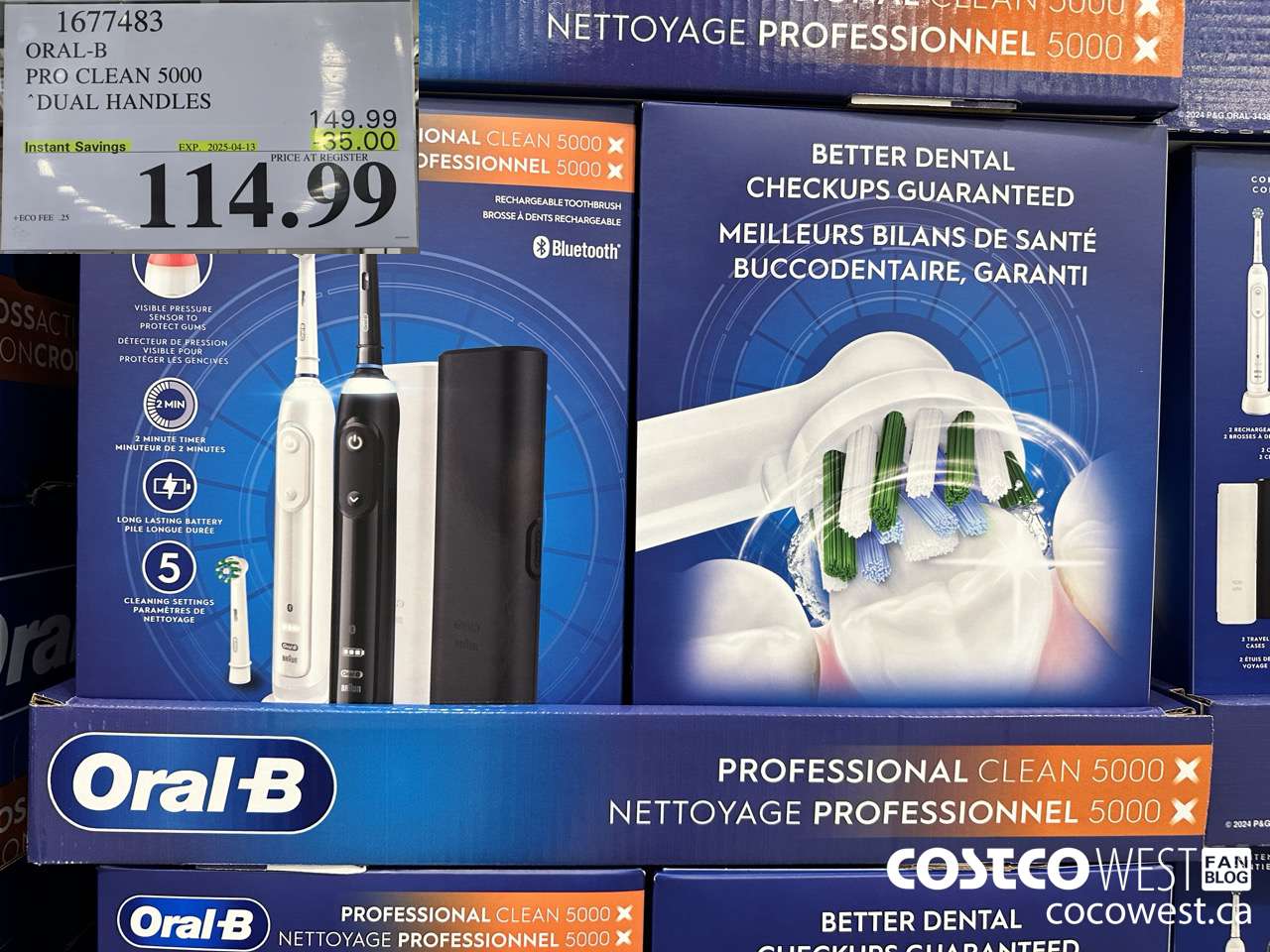 1677483 ORAL-B PRO CLEAN 5000 DUAL HANDLES ($35.00 INSTANT SAVINGS EXPIRES ON 2025-04-13) $114.99