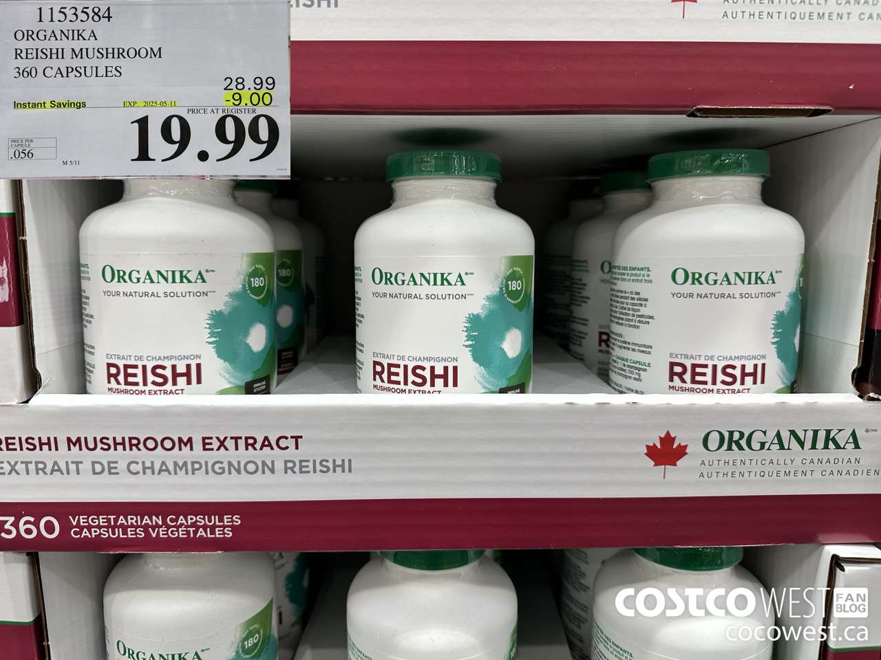 1153584 ORGANIKA REISHI MUSHROOM 360 VEGGIE CAPSULES ($9.00 INSTANT SAVINGS EXPIRES ON 2025-05-11) $19.99