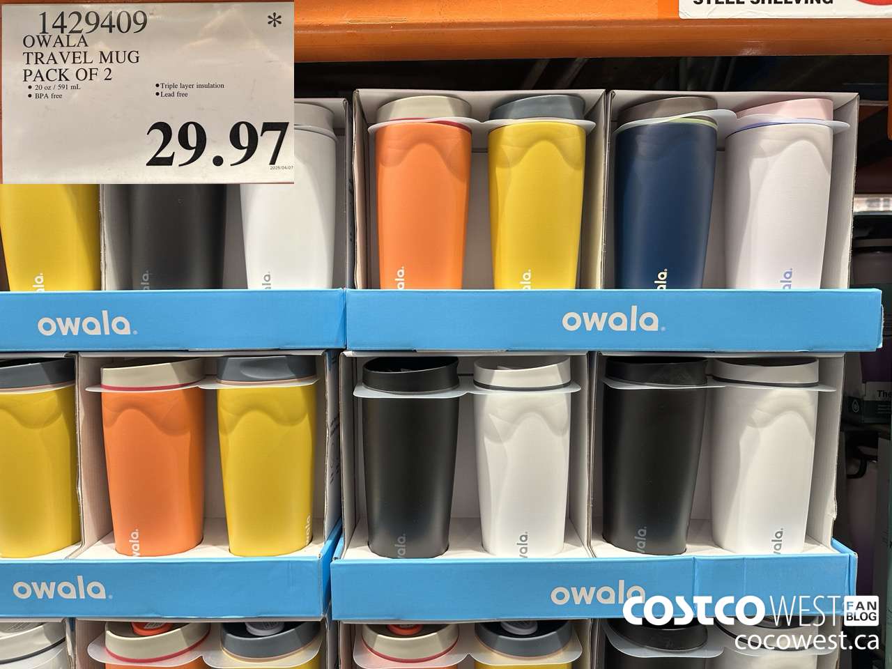 1429409 OWALA TRAVEL MUG PACK OF 2 $29.97