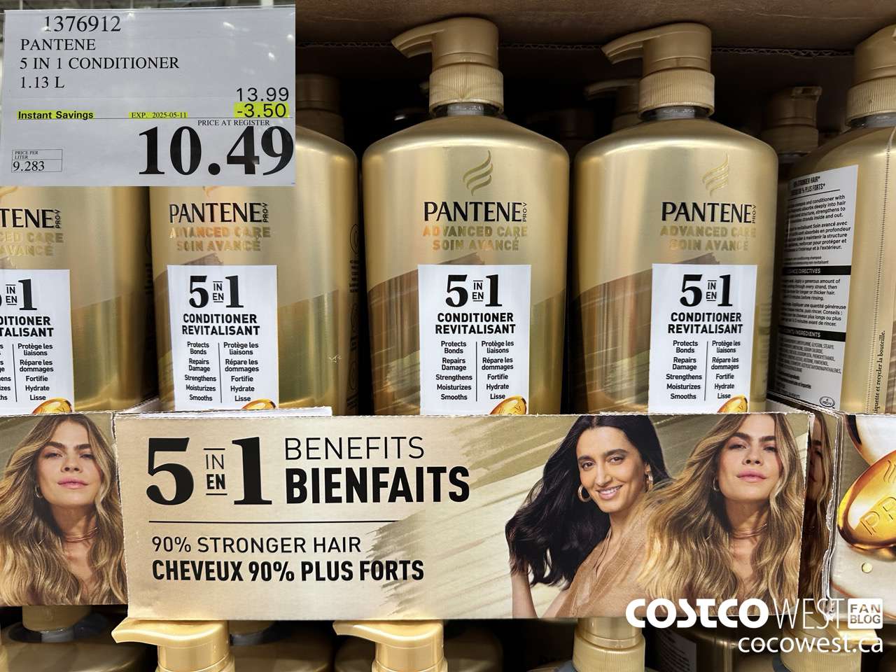 1376912 PANTENE 5 IN 1 CONDITIONER 1.13L ($3.50 INSTANT SAVINGS EXPIRES ON 2025-05-11) $10.49
