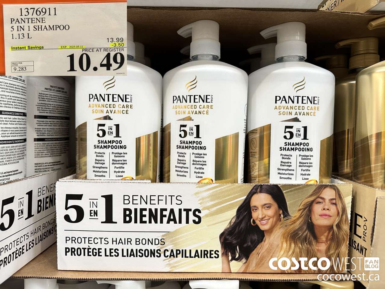 1376911 PANTENE 5 IN 1 SHAMPOO 1.13L ($3.50 INSTANT SAVINGS EXPIRES ON 2025-05-11) $10.49