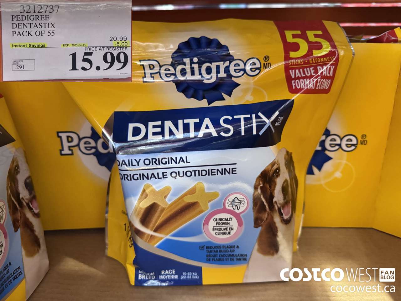 3212737 PEDIGREE DENTASTIX PACK OF 55 ($5.00 INSTANT SAVINGS EXPIRES ON 2025-04-13) $15.99
