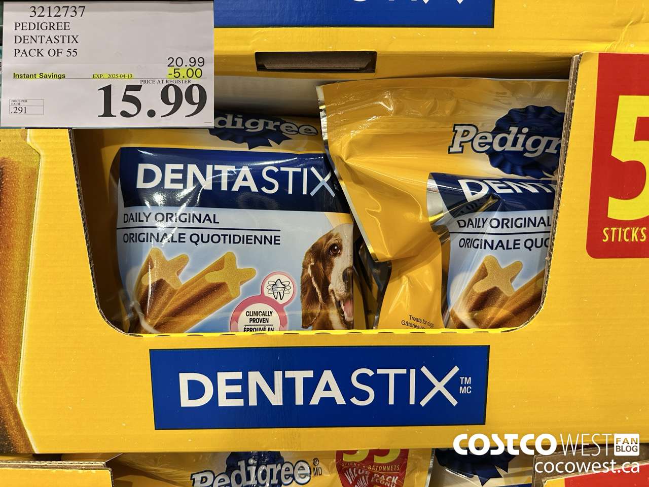 3212737 PEDIGREE DENTASTIX PACK OF 55 ($5.00 INSTANT SAVINGS EXPIRES ON 2025-04-13) $15.99