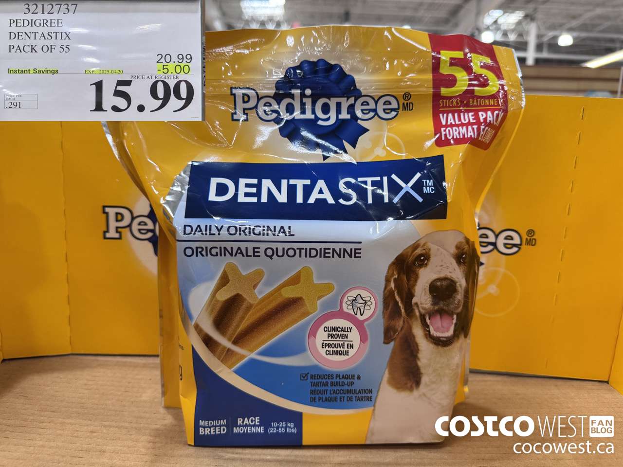 3212737 PEDIGREE DENTASTIX PACK OF 55 ($5.00 INSTANT SAVINGS EXPIRES ON 2025-04-20) $15.99