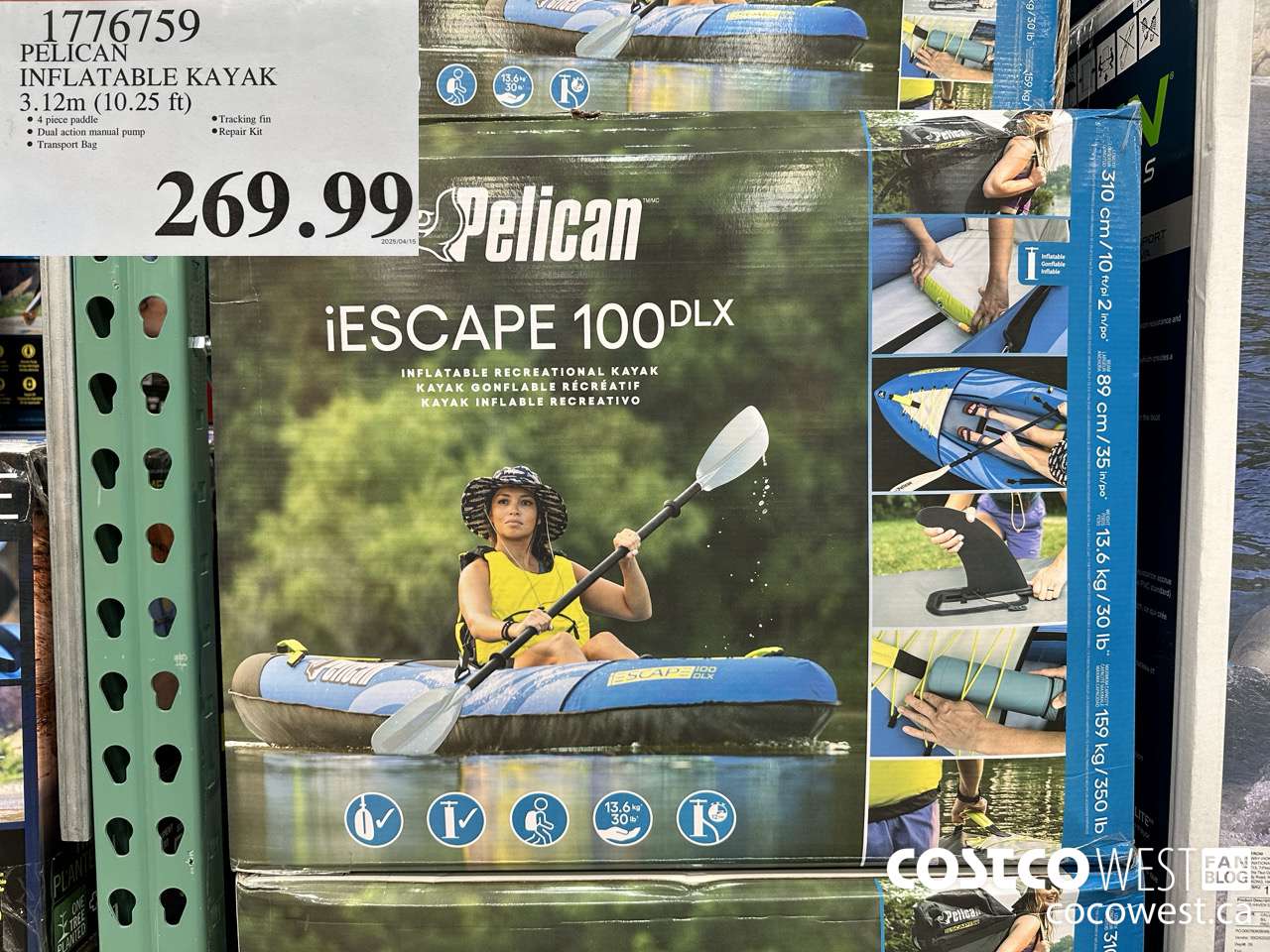1776759 PELICAN INFLATABLE KAYAK 3.12M (10.25FT) $269.99