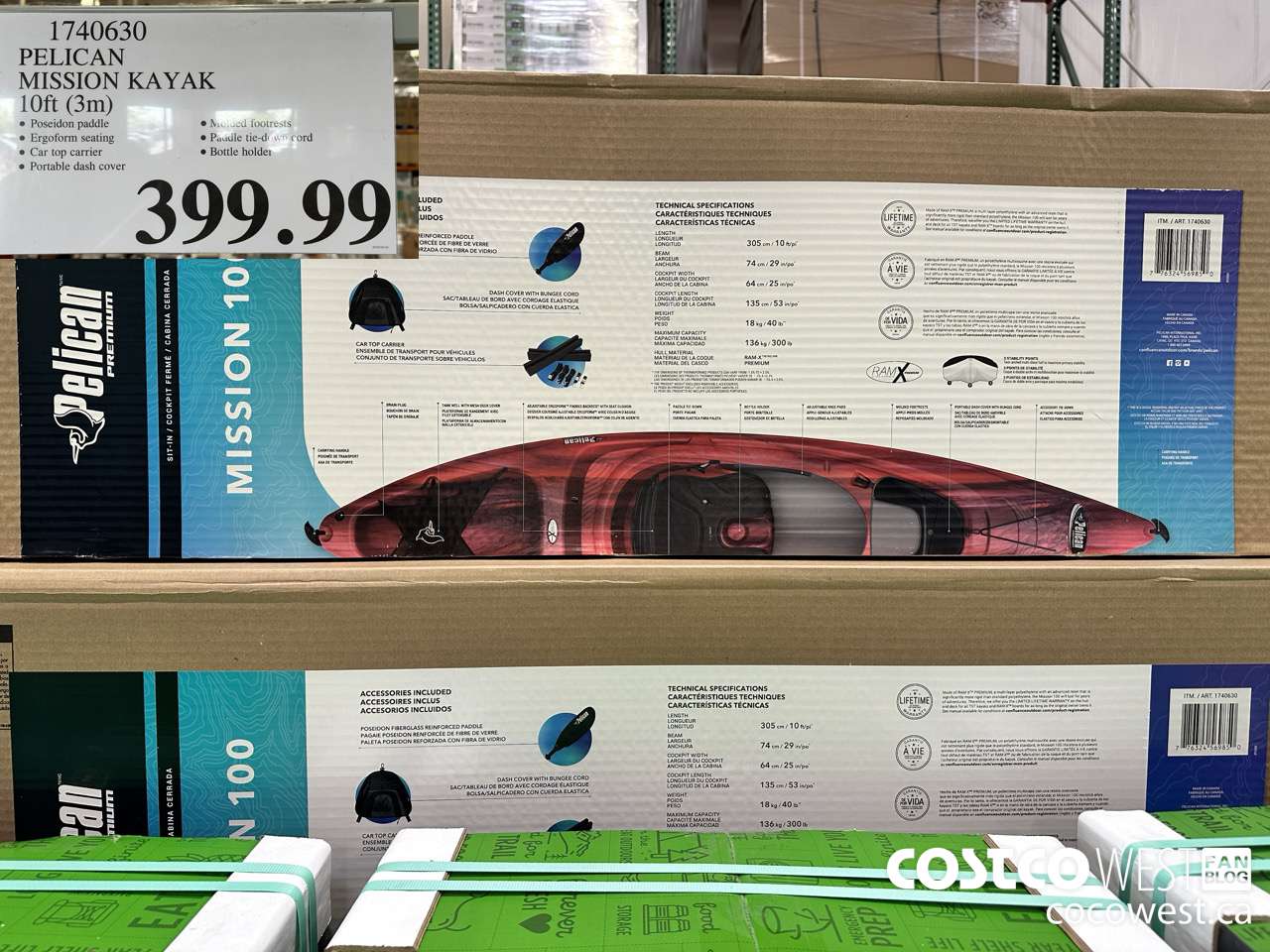 1740630 PELICAN MISSION KAYAK 10FT (3M) $399.99