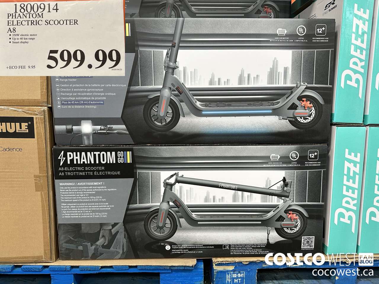 1800914 PHANTOM ELECTRIC SCOOTER A8 $599.99