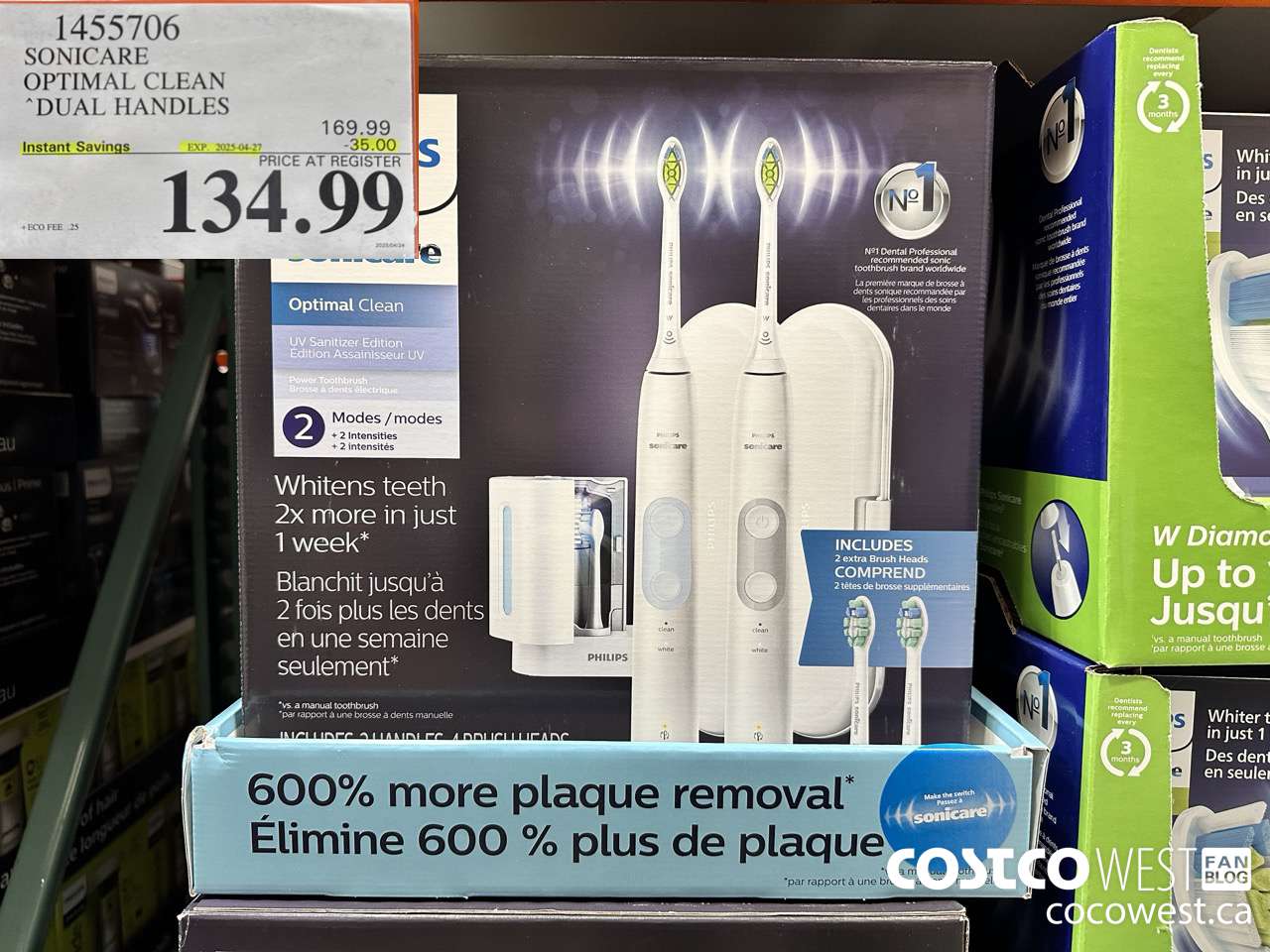 1455706 PHILIPS/SONICARE OPTIMAL CLEAN DUAL HANDLES ($35.00 INSTANT SAVINGS EXPIRES ON 2025-04-27) $134.99