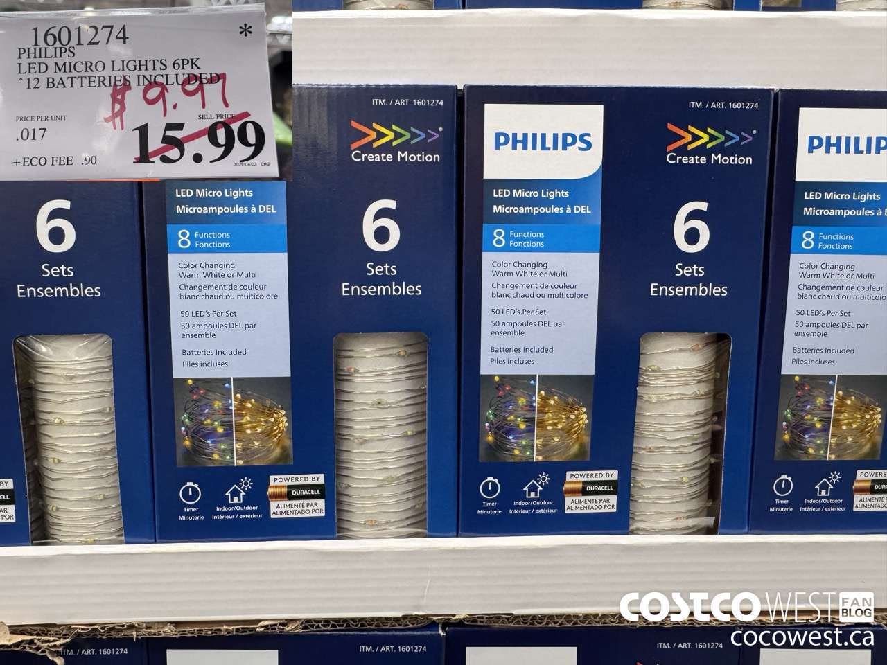 1601274 PHILIPS LED MICRO LIGHTS 6PK 12 BATTERIES INCLUDED $9.97