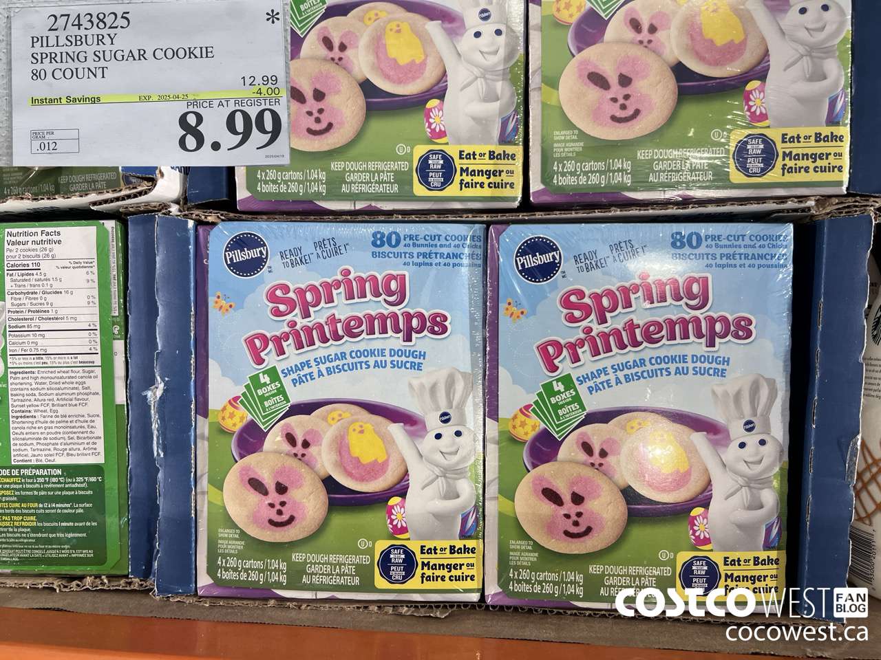 2743825 PILLSBURY SPRING SUGAR COOKIE 80 COUNT ($4.00 INSTANT SAVINGS EXPIRES ON 2025-04-25) $8.99