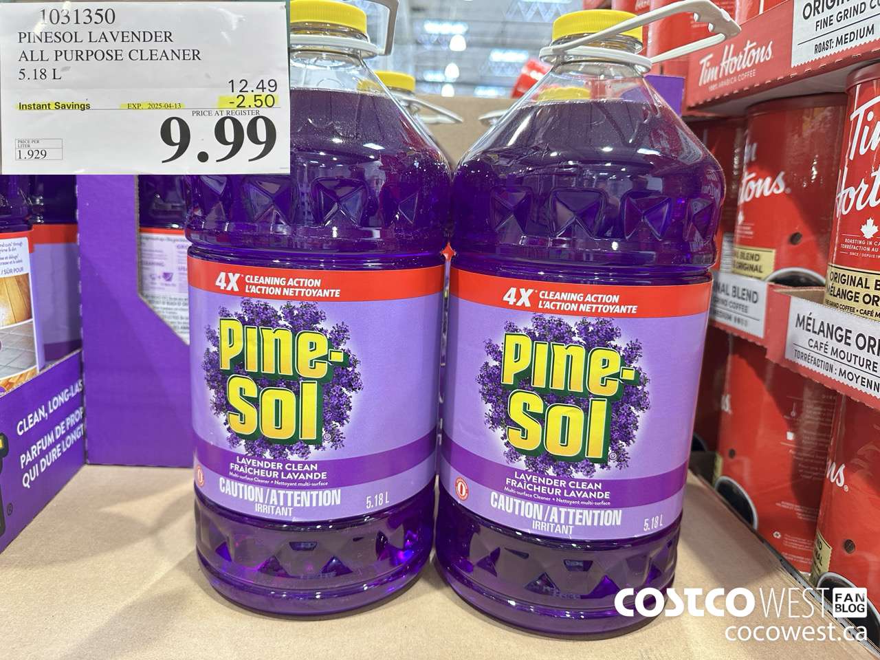 1031350 PINESOL LAVENDER ALL PURPOSE CLEANER 5.18 L ($2.50 INSTANT SAVINGS EXPIRES ON 2025-04-13) $9.99