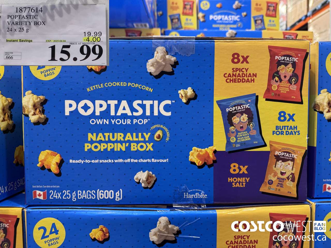 1877614 POPTASTIC VARIETY BOX 24 X 25G ($4.00 INSTANT SAVINGS EXPIRES ON 2025-04-04) $15.99
