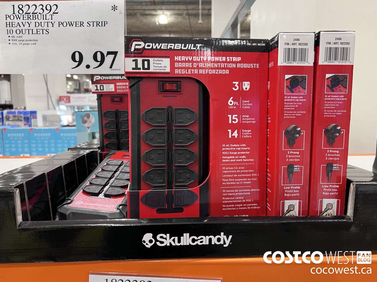 1822392 POWERBUILT HEAVY DUTY POWER STRIP 10 OUTLETS $9.97