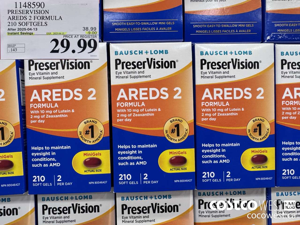 1148590 PRESERVISION AREDS 2 FORMULA 210 SOFTGELS ($9.00 INSTANT SAVINGS EXPIRES ON 2025-04-13) $29.99