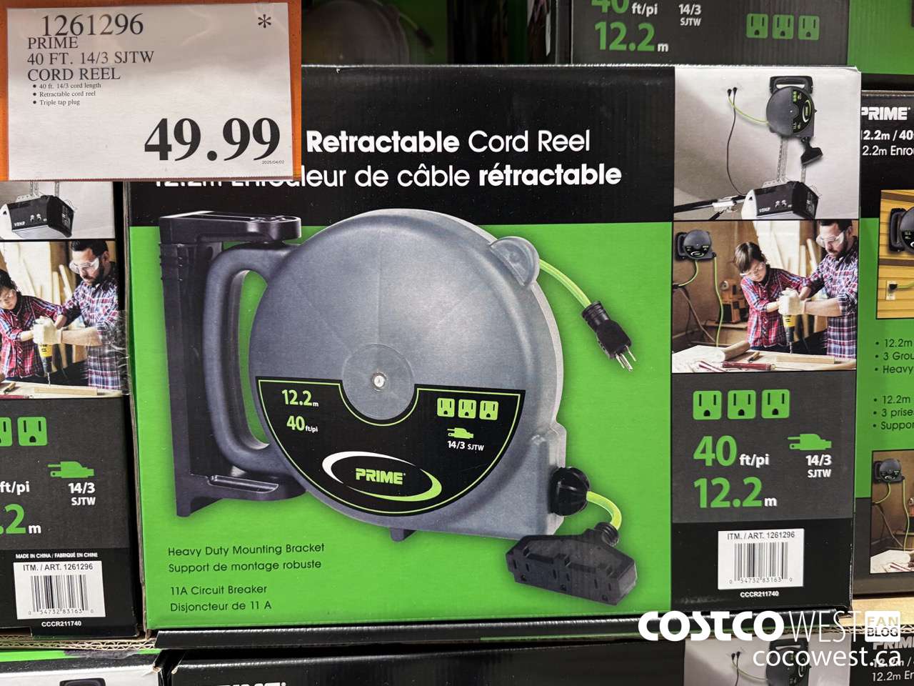 1261296 PRIME 40FT. 14/3 SJTW CORD REEL $49.99