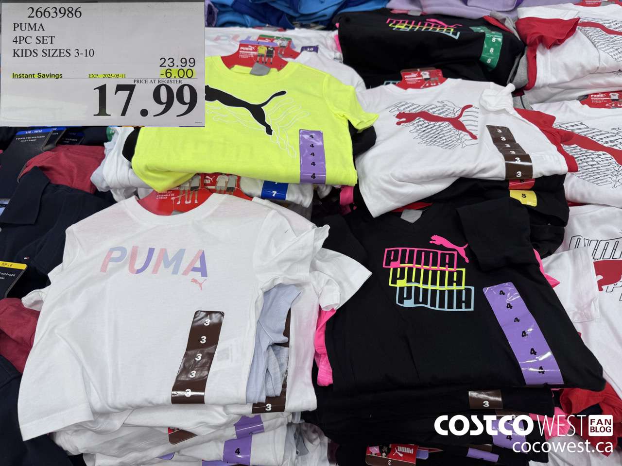 2663986 PUMA 4PC SET KIDS SIZES 2-8 ($6.00 INSTANT SAVINGS EXPIRES ON 2025-05-11) $17.99