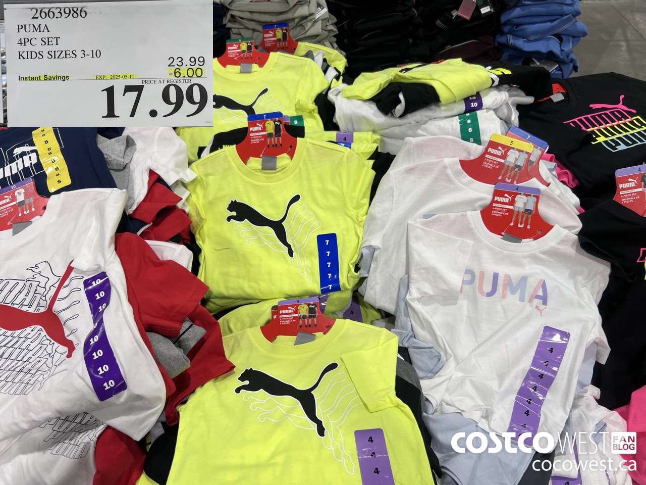2663986 PUMA 4PC SET KIDS SIZES 3-10 ($6.00 INSTANT SAVINGS EXPIRES ON 2025-05-11) $17.99
