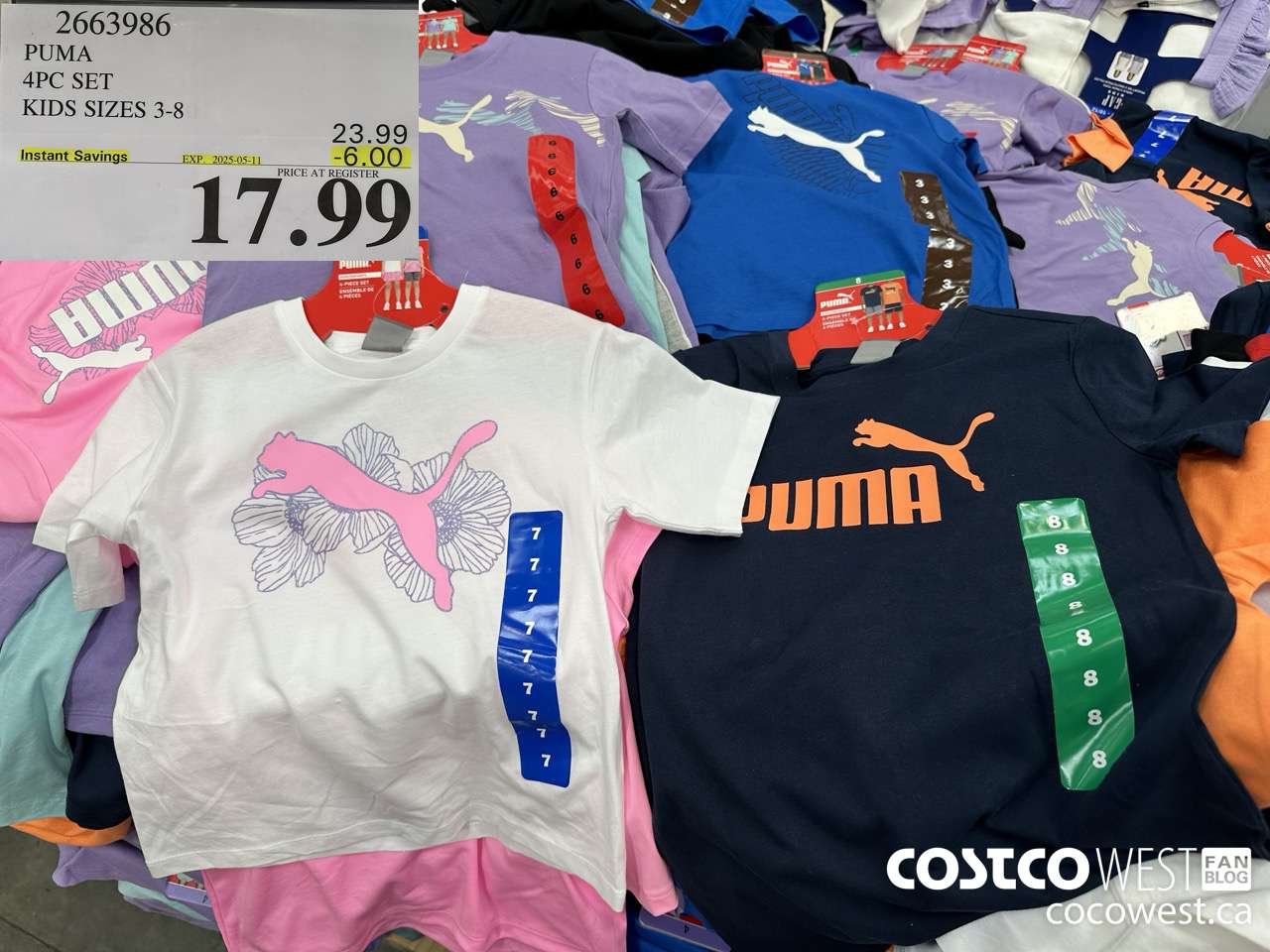 2663986 PUMA 4PC SET KIDS SIZES 3-10 ($6.00 INSTANT SAVINGS EXPIRES ON 2025-05-11) $17.99