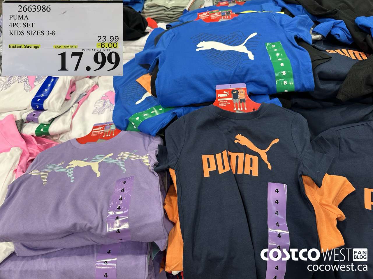2663986 PUMA 4PC SET KIDS SIZES 3-10 ($6.00 INSTANT SAVINGS EXPIRES ON 2025-05-11) $17.99