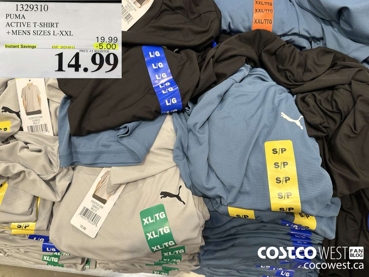 1329310 PUMA ACTIVE T-SHIRT MENS SIZES L-XXL ($5.00 INSTANT SAVINGS EXPIRES ON 2025-05-11) $14.99