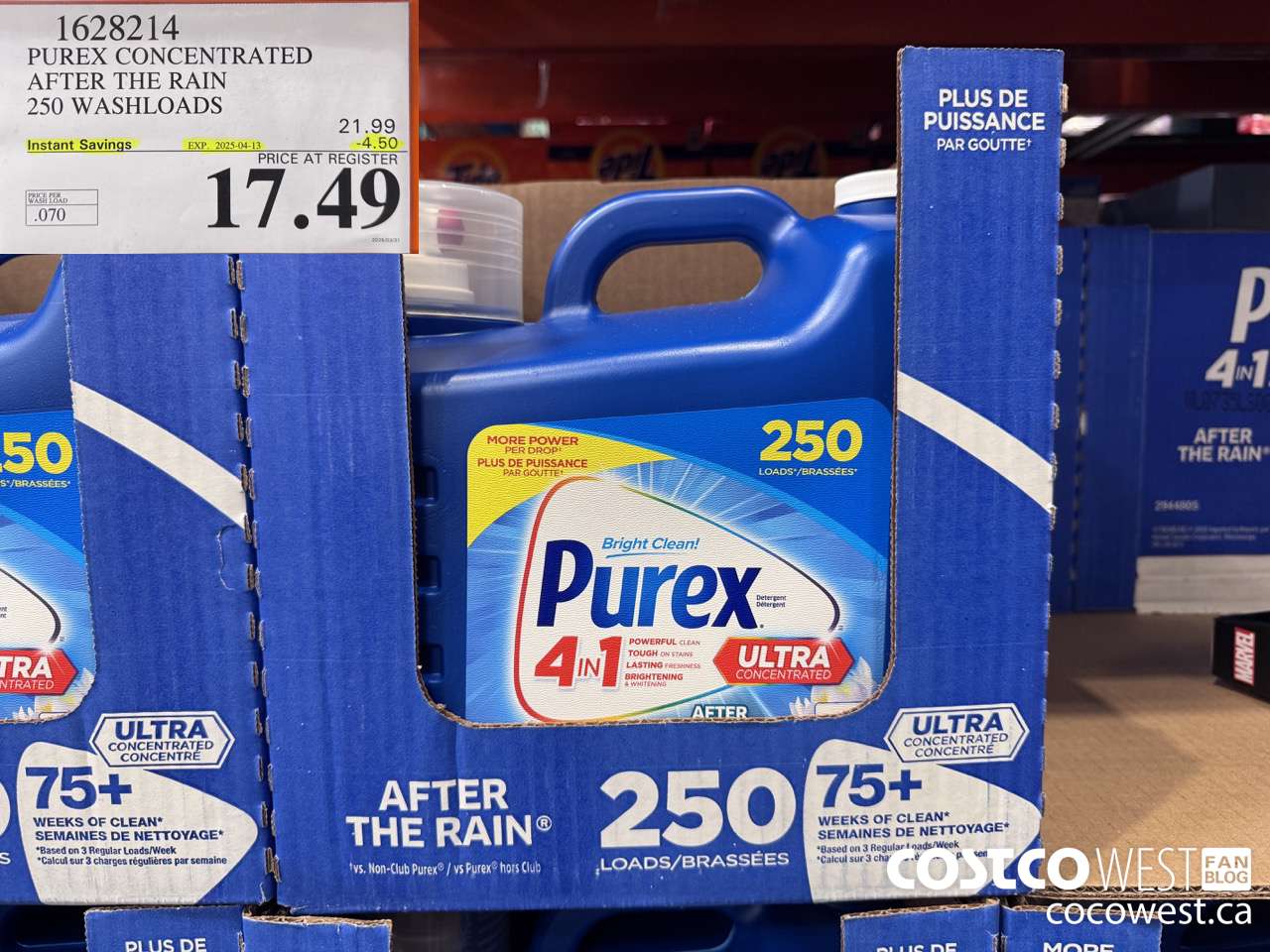 1628214 PUREX CONCENTRATED AFTER THE RAIN 250 WASHLOADS ($4.50 INSTANT SAVINGS EXPIRES ON 2025-04-13) $17.49