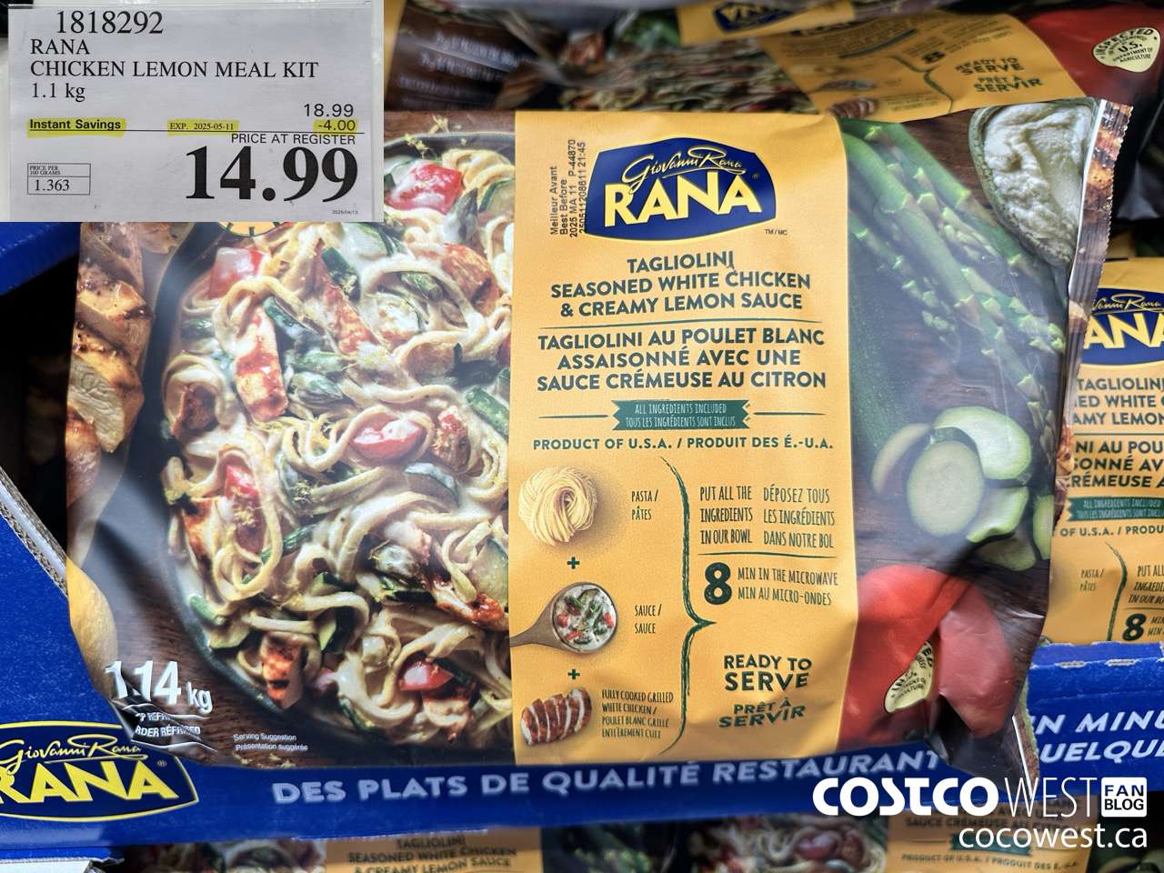 1818292 RANA CHICKEN LEMON MEAL KIT 1.1 KG ($4.00 INSTANT SAVINGS EXPIRES ON 2025-05-11) $14.99