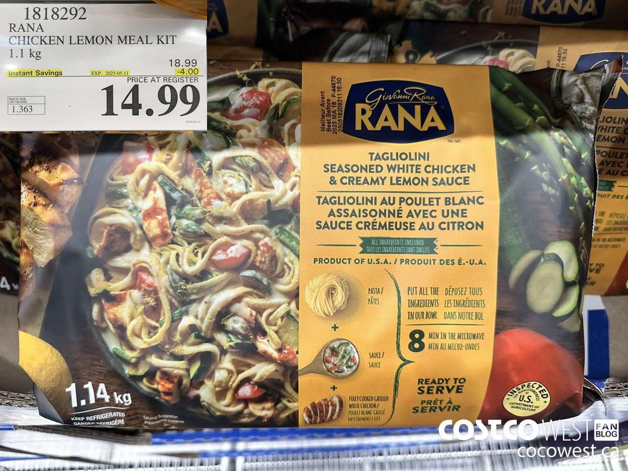 1818292 RANA CHICKEN LEMON MEAL KIT 1.1 KG ($4.00 INSTANT SAVINGS EXPIRES ON 2025-05-11) $14.99