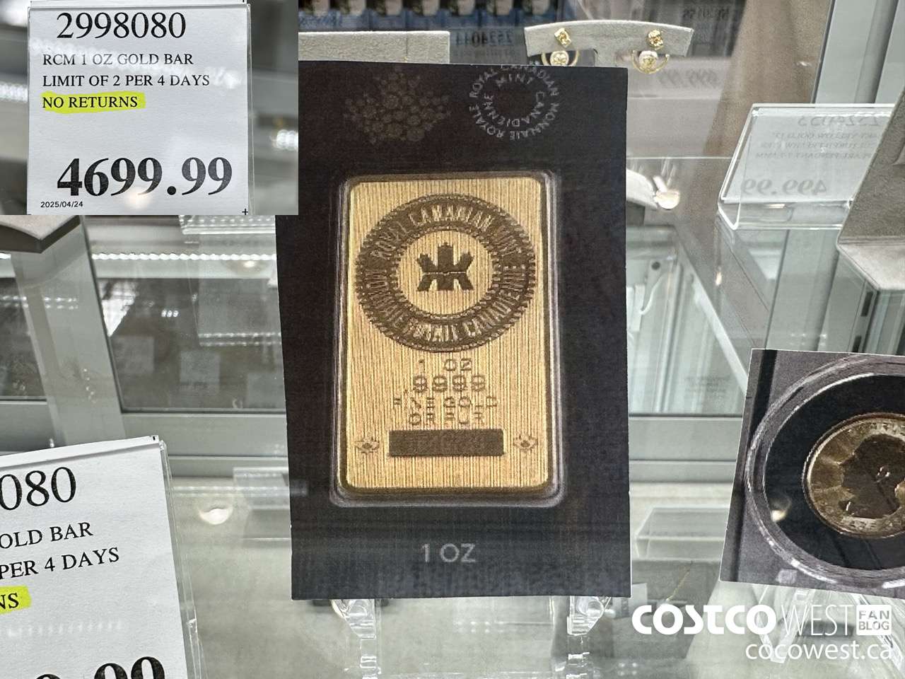 2998080 RCM 1 OZ GOLD BAR LIMIT OF 2 PER 7 DAYS NO RETURNS $4699.99