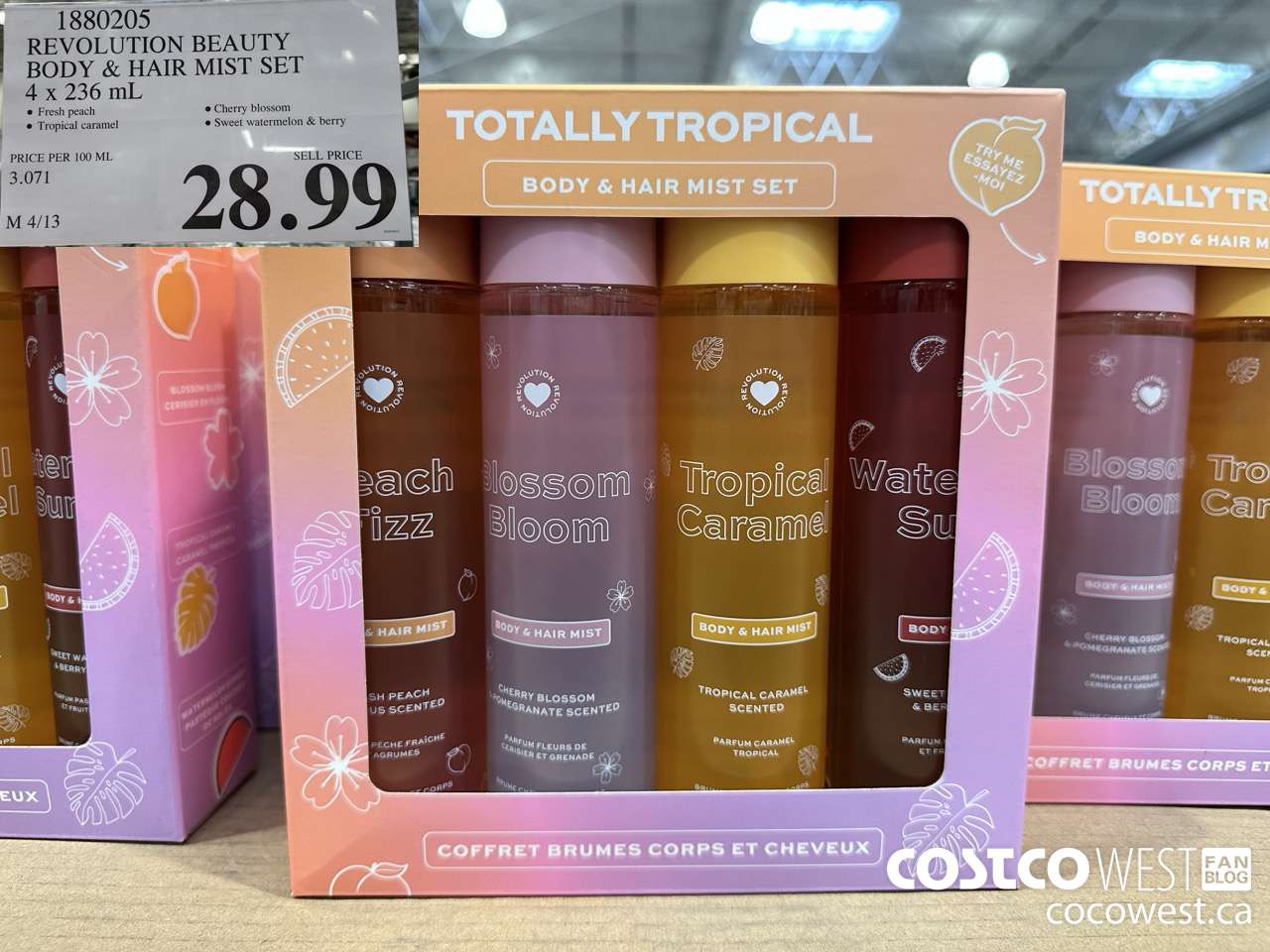 1880205 REVOLUTION BEAUTY BODY & HAIR MIST SET 4 X 236ML $28.99