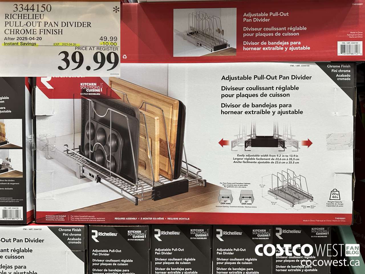 3344150 RICHELIEU PULL-OUT PAN DIVIDER CHROME FINISH ($10.00 INSTANT SAVINGS EXPIRES ON 2025-04-20) $39.99