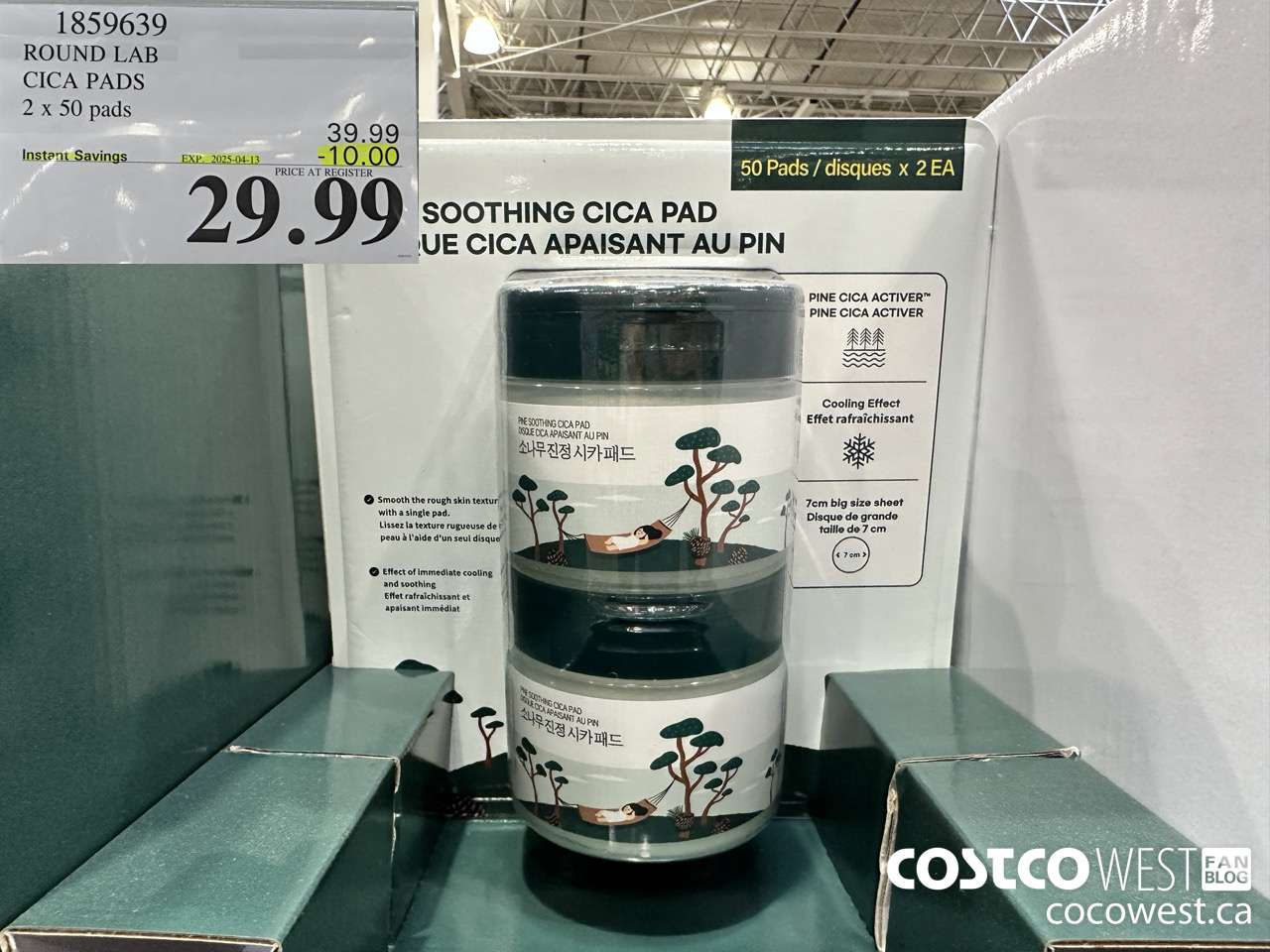 1859639 ROUND LAB CICA PADS 2 X 50 PADS ($10.00 INSTANT SAVINGS EXPIRES ON 2025-04-13) $29.99