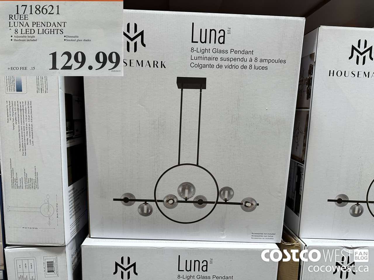 1718621 RUEE LUNA PENDANT 8 LED LIGHTS $129.99