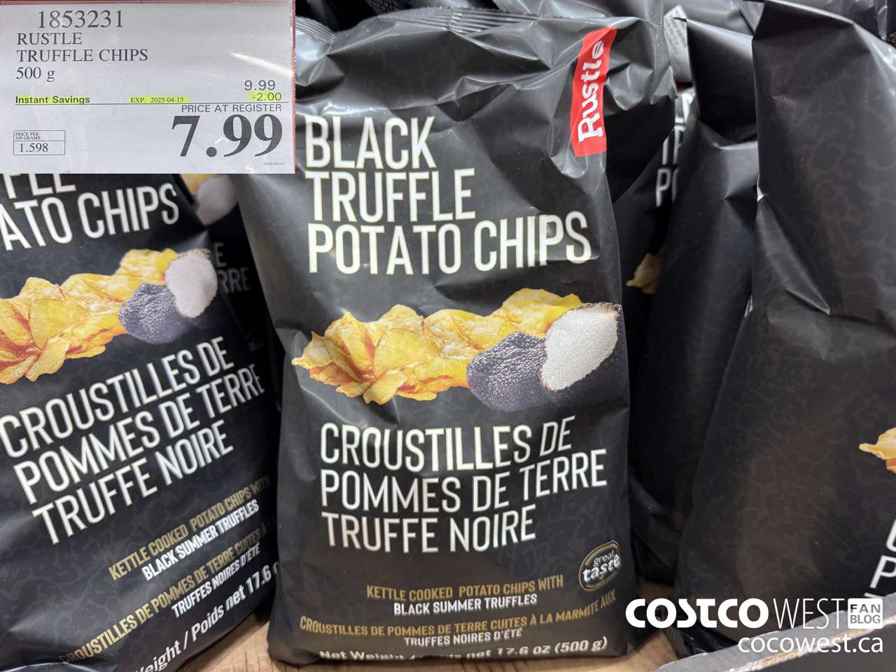 1853231 RUSTLE TRUFFLE CHIPS 500G ($2.00 INSTANT SAVINGS EXPIRES ON 2025-04-15) $7.99