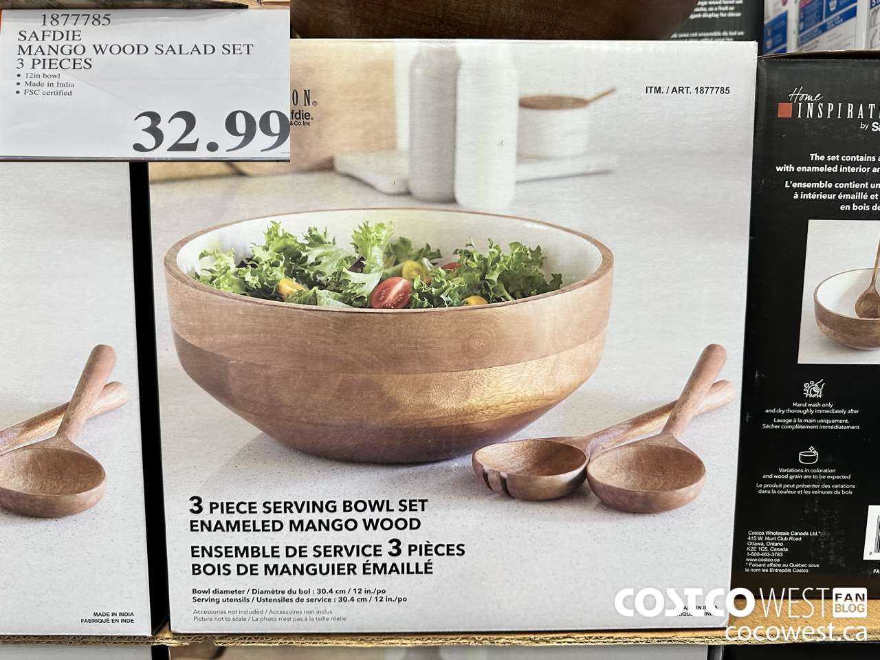 1877785 SAFDIE MANGO WOOD SALAD SET 3 PIECES $32.99