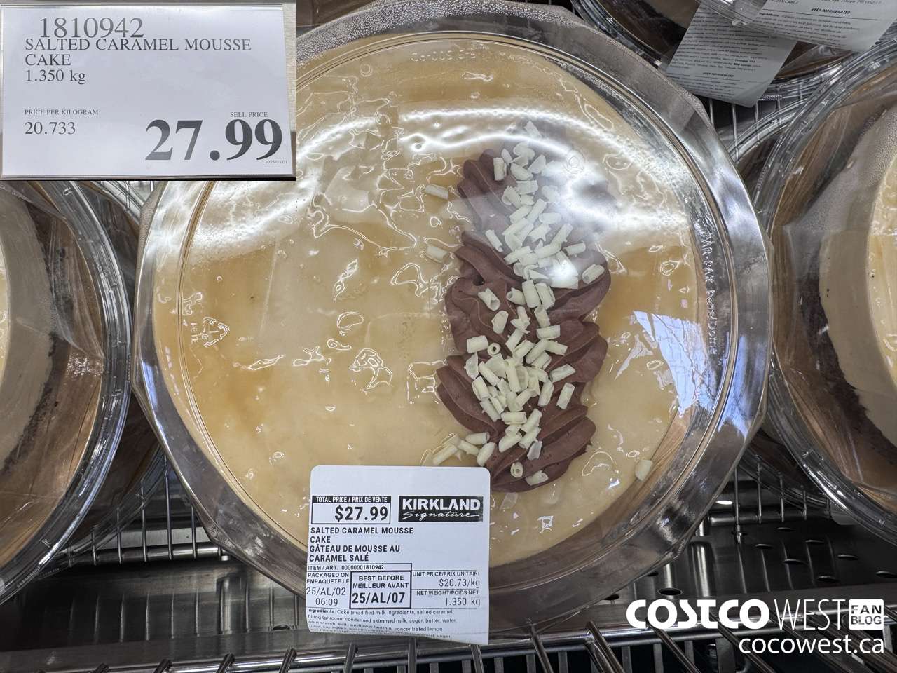 1810942 SALTED CARAMEL MOUSSE CAKE $27.99