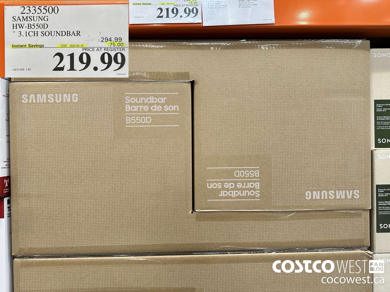 2335500 SAMSUNG HW-B550D SOUNDBAR 3.1CH ($75.00 INSTANT SAVINGS EXPIRES ON 2025-05-15) $219.99