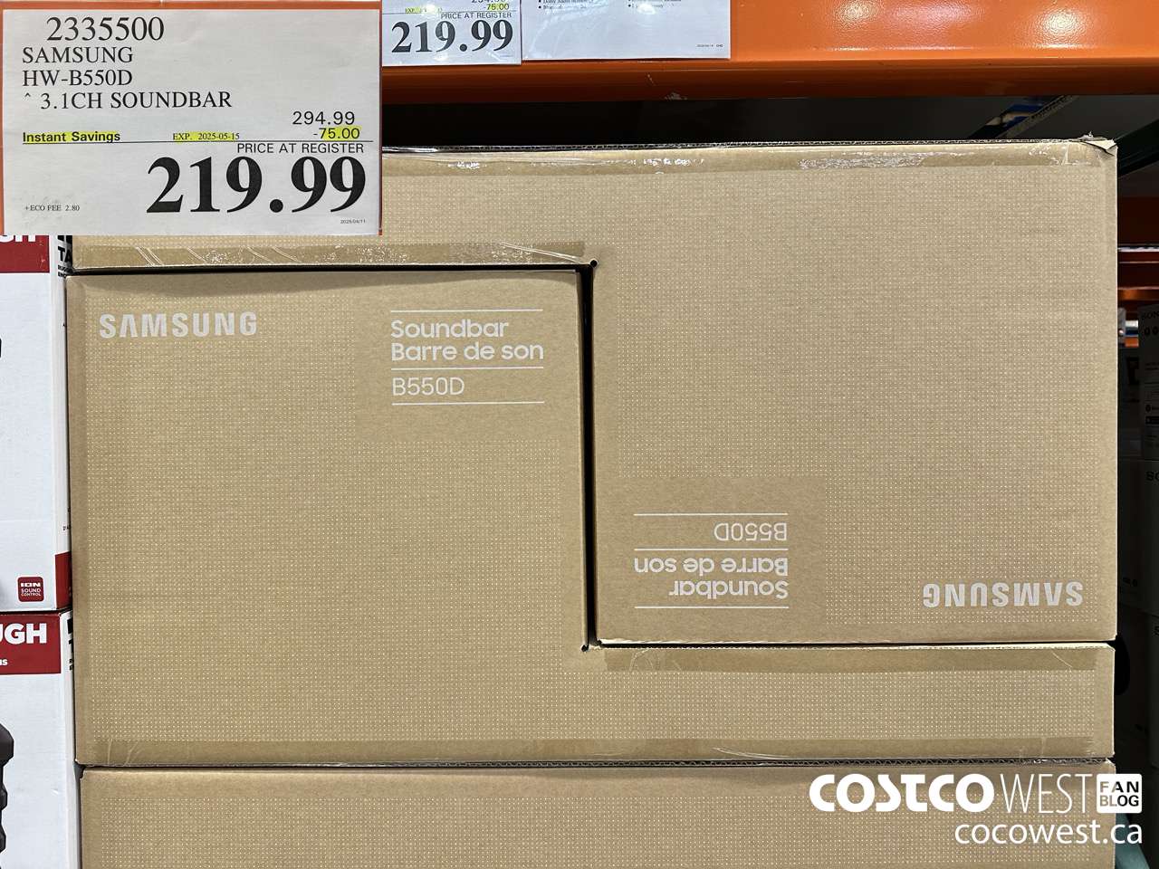 2335500 SAMSUNG HW-B550D SOUNDBAR 3.1CH ($75.00 INSTANT SAVINGS EXPIRES ON 2025-05-15) $219.99