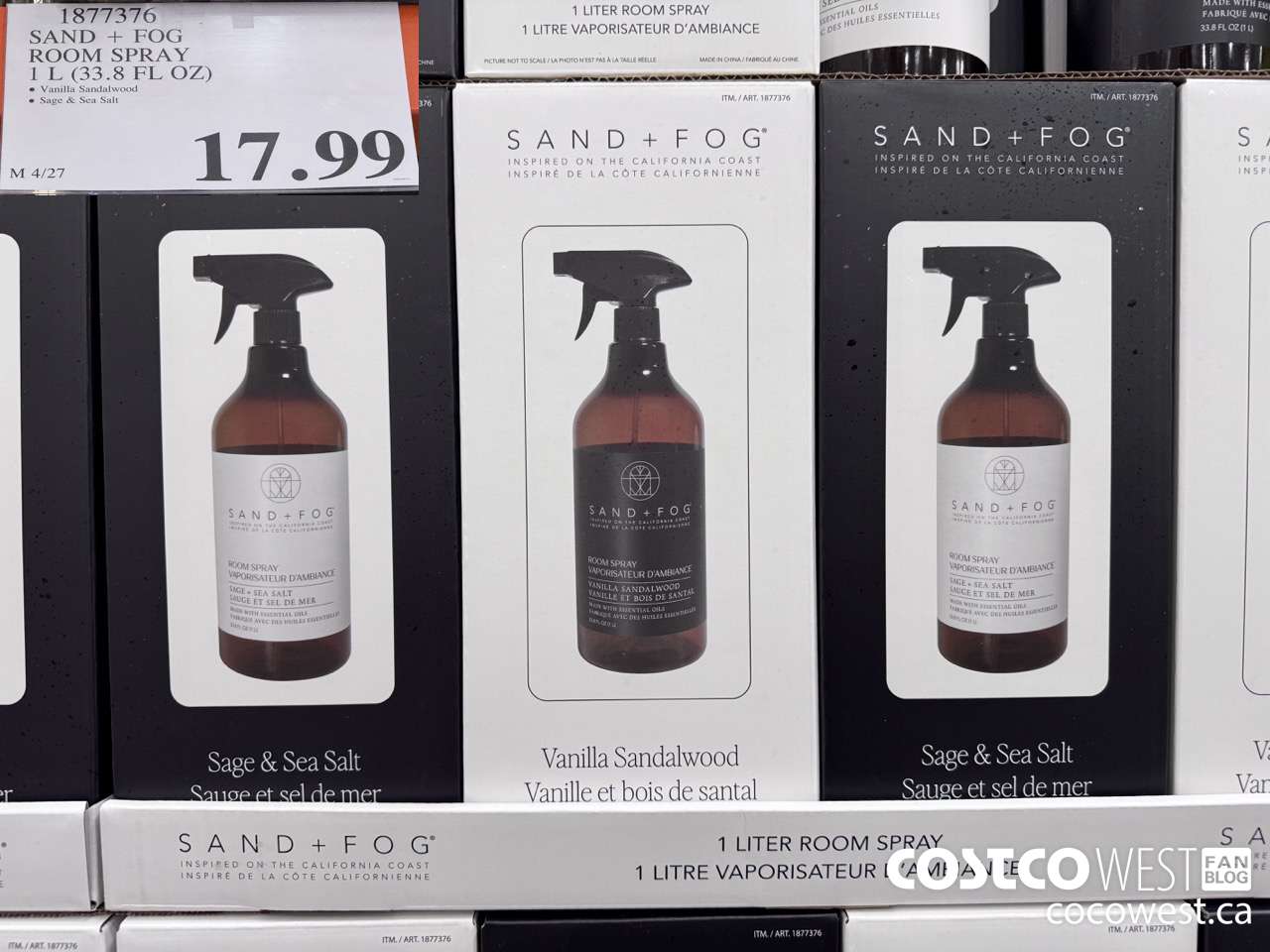 1877376 SAND + FOG ROOM SPRAY 1L (33.8 FL OZ) $17.99