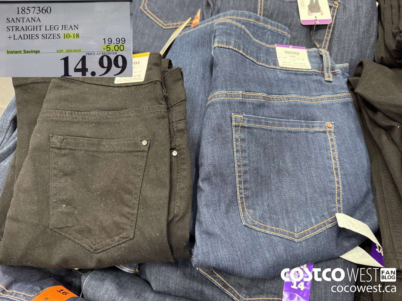 1857360 SANTANA STRAIGHT LEG JEAN LADIES SIZES 10-18 ($5.00 INSTANT SAVINGS EXPIRES ON 2025-04-07) $14.99