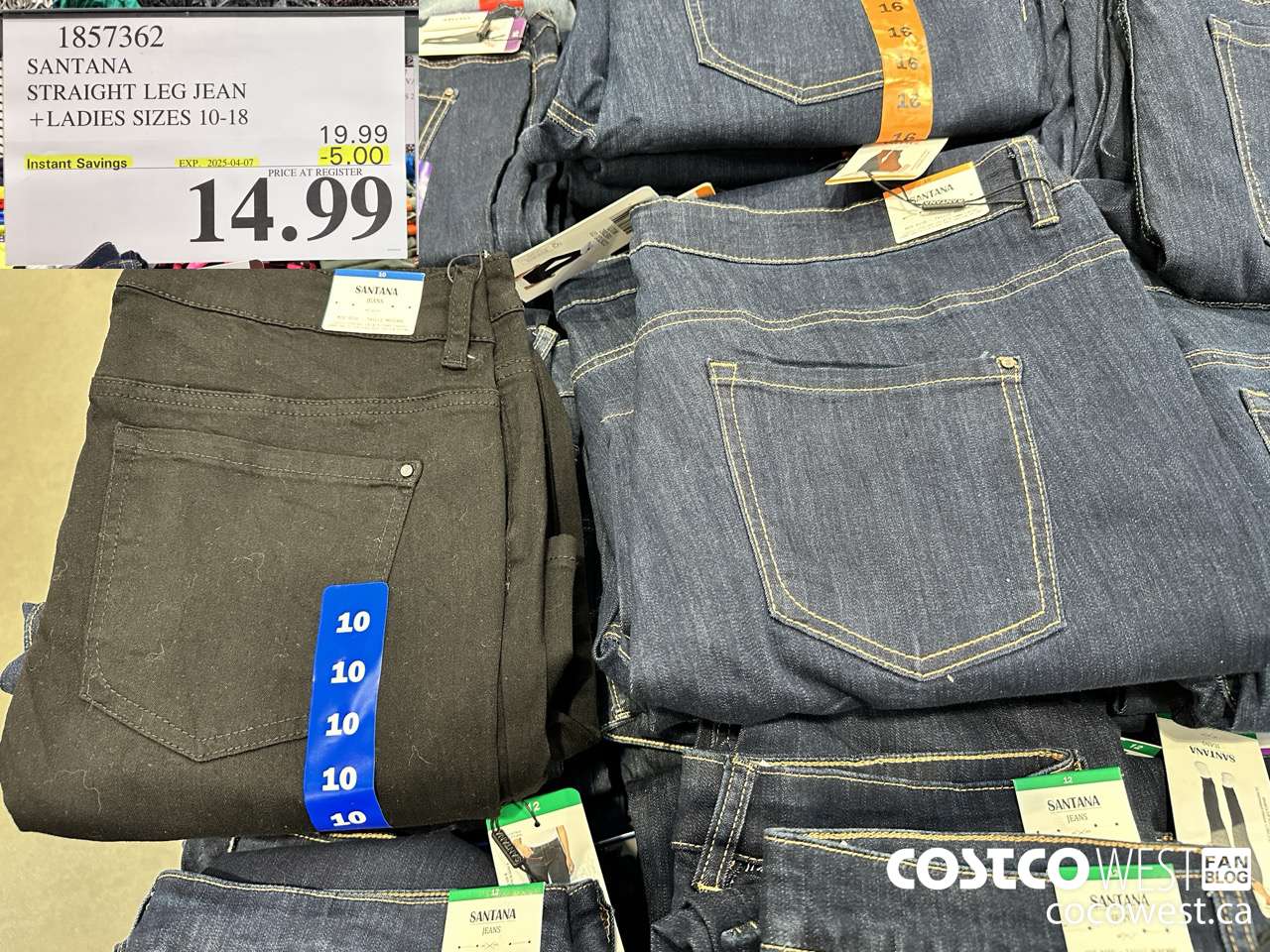 1857362 SANTANA STRAIGHT LEG JEAN LADIES SIZES 10-18 ($5.00 INSTANT SAVINGS EXPIRES ON 2025-04-07) $14.99