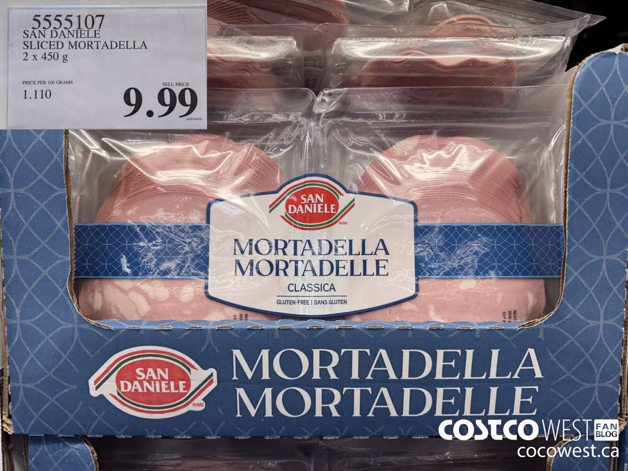 5555107 SAN DANIELE SLICED MORTADELLA 2 X 450G $9.99