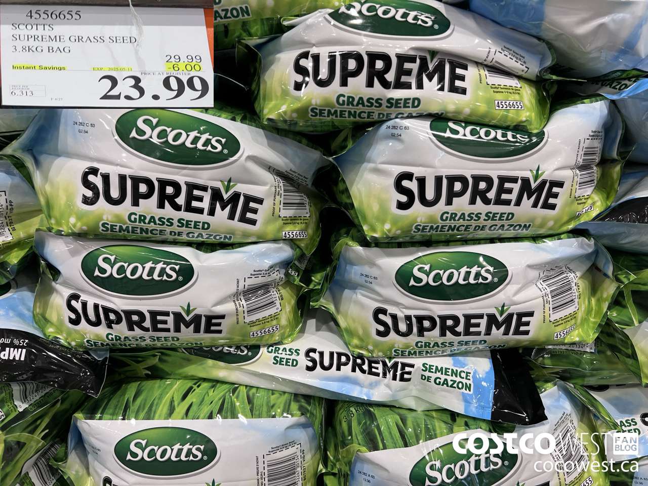 4556655 SCOTTS SUPREME GRASS SEED 3.8KG BAG ($6.00 INSTANT SAVINGS EXPIRES ON 2025-05-11) $23.99